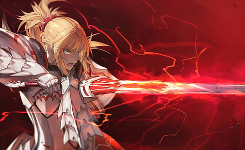 Fate Series, Fate / Apocrypha, Mordred (Fate / Apocrypha), Saber of Red (Fate / Apocrypha), Fondo de pantalla HD HD wallpaper