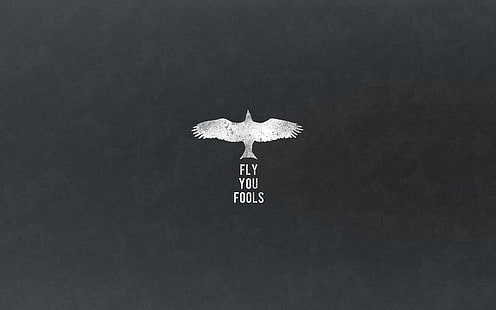 Fly You Fools tekst, cytat, Władca Pierścieni, Gandalf, minimalizm, Tapety HD HD wallpaper