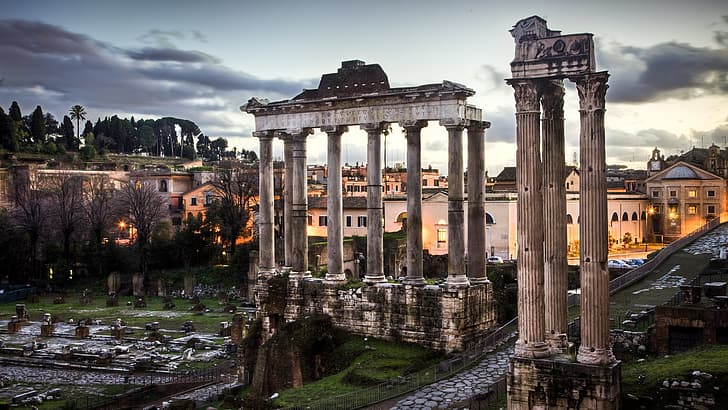 background, widescreen, Rome, Italy, the ruins, ruins, full screen, s, fullscreen, Forum, Roman, HD wallpaper