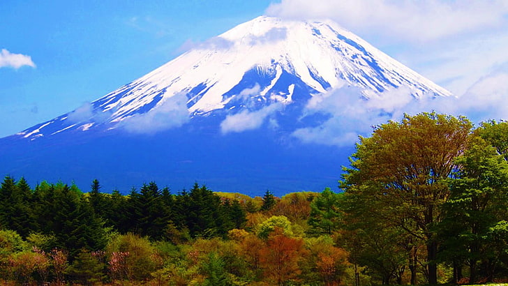 Monte Fuji, Japão, Monte Fuji, Japão, montanhas, vulcão, natureza, paisagem, HD papel de parede