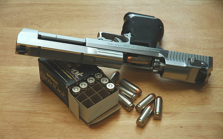IMI Desert Eagle Pistole, schwarze und graue halbautomatische Pistole, Fotografie, 1920x1200, Desert Eagle, Pistole, HD-Hintergrundbild
