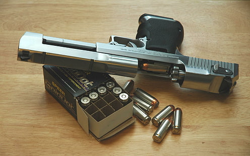 Pistolet IMI Desert Eagle, czarno-szary półautomatyczny pistolet, fotografia, 1920x1200, Desert Eagle, pistolet, Tapety HD HD wallpaper