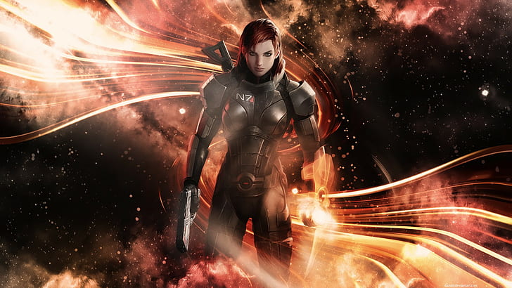 Mass Effect, Джейн Шепард, командир Шепард, HD обои