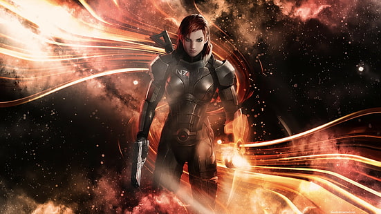 Mass Effect, Джейн Шепард, командир Шепард, HD обои HD wallpaper