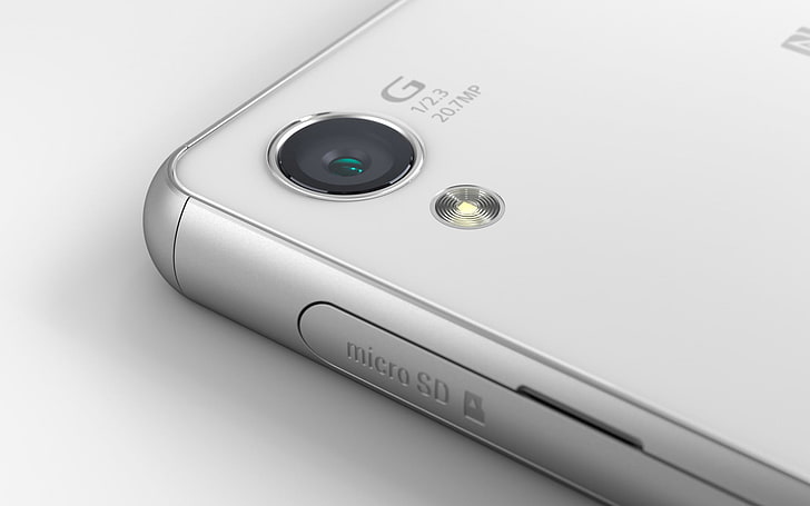 smartphone Android argento, sony xperia e3, fotocamera, smartphone, Sfondo HD
