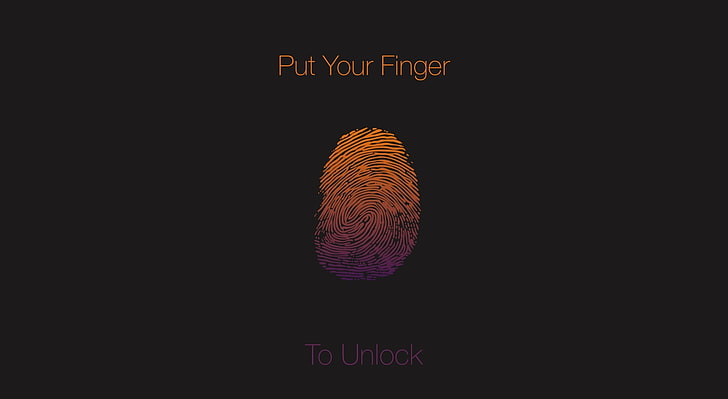 FingerPrint, оранжев скенер за пръстови отпечатъци, Компютри, Mac, HD тапет