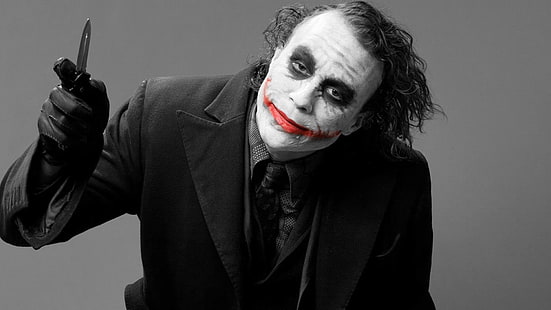 Joker, Heath Ledger, DC Comics, Batman, fotografía, Fondo de pantalla HD HD wallpaper