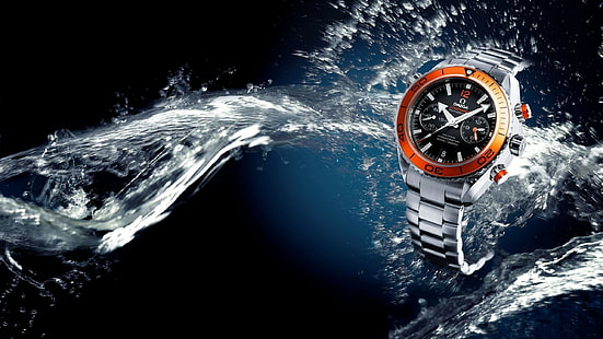montre, montres de luxe, Omega (montre), technologie, eau, liquide, Fond d'écran HD HD wallpaper