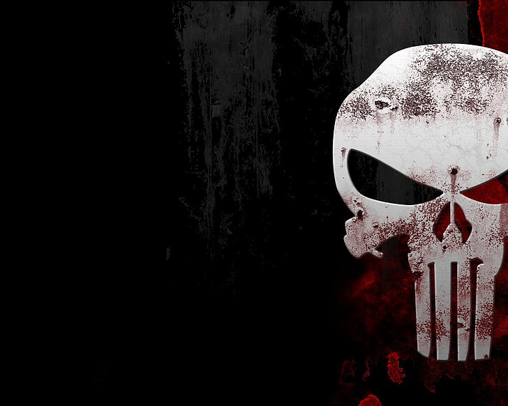 El fondo de pantalla digital The Punisher, negro, rojo, calavera, The Punisher, Fondo de pantalla HD