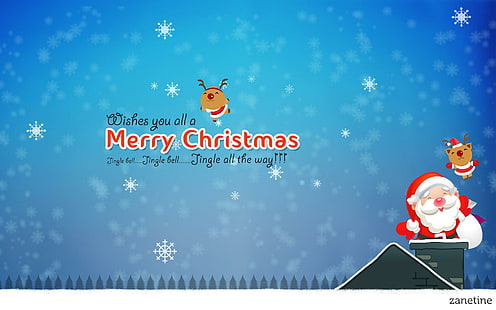 Mutlu Noeller Jingle Bells, Noel Baba mutlu Noeller tebrik, Noel, mutlu, jingle, çan, HD masaüstü duvar kağıdı HD wallpaper