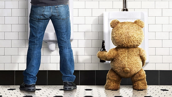 Film Ted, mabuk, mewah, beruang, lucu, Wallpaper HD HD wallpaper