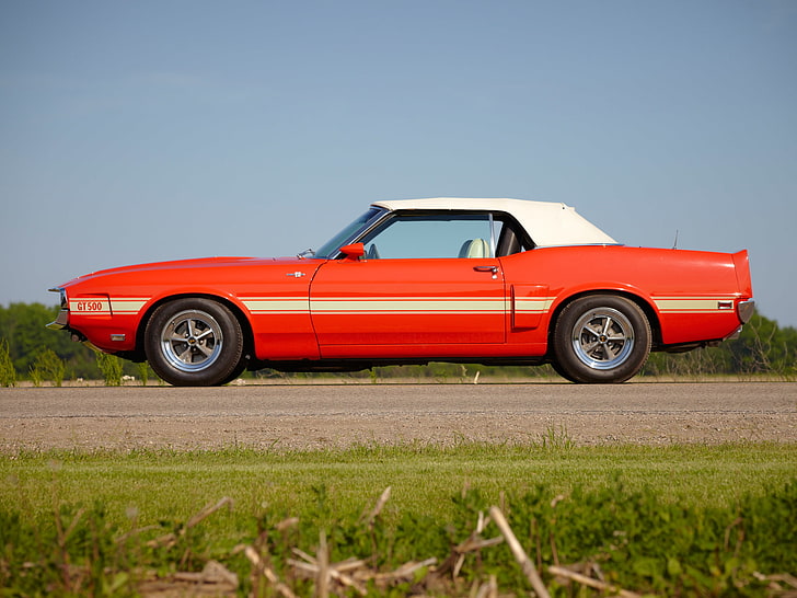 1969, Klassiker, Cabrio, Ford, GT500, Muscle, Mustang, Shelby, HD-Hintergrundbild