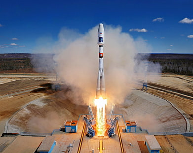 Soyuz rocket, Space Launch, Vostochny..., Space, Rocket, russia, Launch, Satellites, spaceport, Soyuz, HD wallpaper HD wallpaper