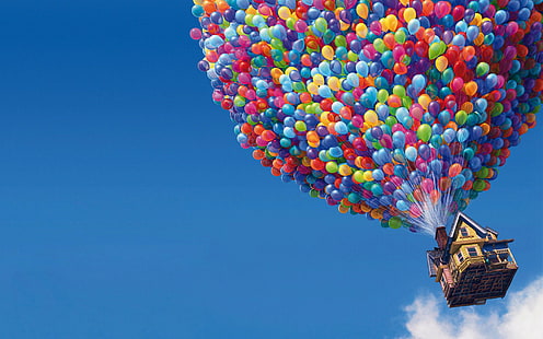 UP Movie Balloons House HD, movie, house, creative, graphics, creative and graphics, up, balloons, HD wallpaper HD wallpaper