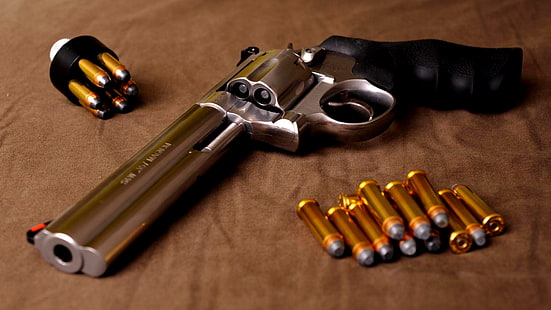 munizioni, munizioni, pistola, pistola, revolver, fabbro, arma, armi, Wesson, Sfondo HD HD wallpaper
