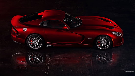cupê conversível vermelho e preto, Dodge Viper, carro, HD papel de parede HD wallpaper