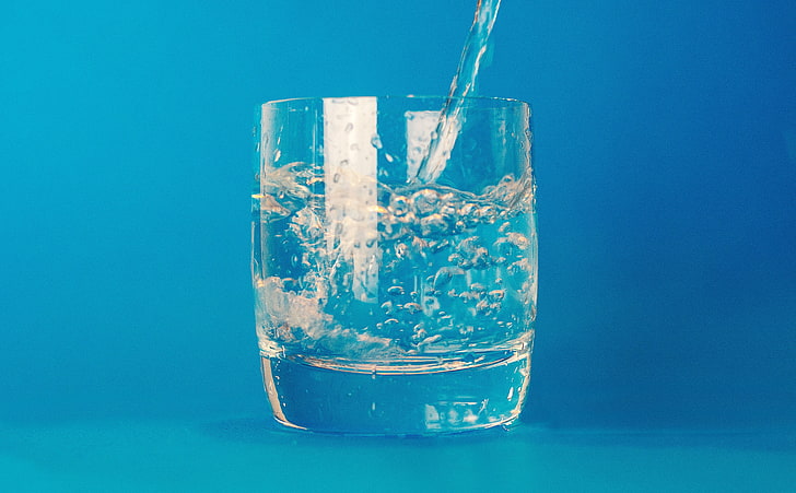 Wasser, Essen und Trinken, Blau, Glas, Trinken, Gießen, Mineral, Wasser, HD-Hintergrundbild