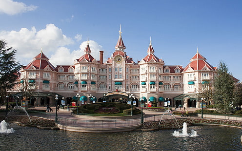 Disneyland Paris Castle Hotel, Disneyland, Paryż, zamek, hotel, Tapety HD HD wallpaper