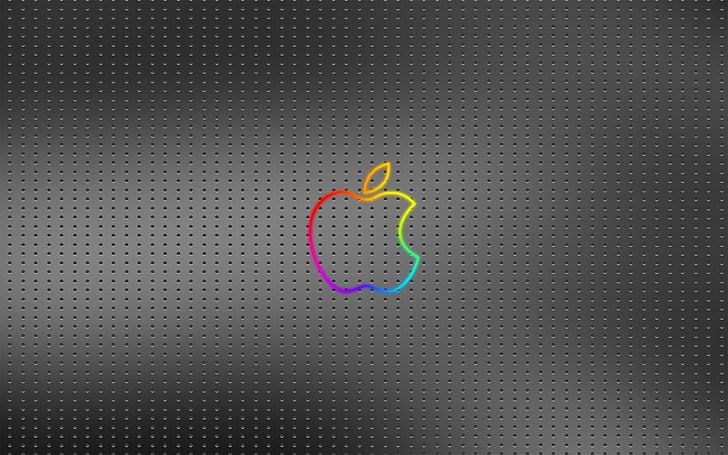 Apple-Logo, Metall, Hintergrund, Apfel, Punkt, Logo, HD-Hintergrundbild