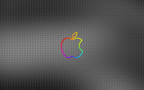 โลโก้ Apple, โลหะ, พื้นหลัง, แอปเปิ้ล, จุด, โลโก้, วอลล์เปเปอร์ HD HD wallpaper