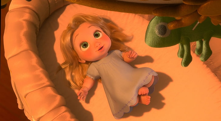 Wirren Baby Rapunzel, braunes Haar weibliche Illustration, Cartoons, Wirren, Rapunzel, Baby Rapunzel, HD-Hintergrundbild