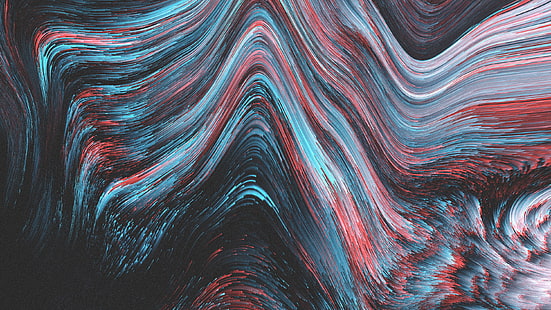 blue, gray, and red wallpaper, Aeforia, abstract, lines, pixel sorting, simple, colorful, HD wallpaper HD wallpaper
