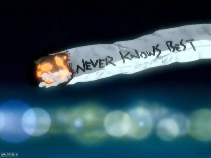 white never knows best-printed cigarette stick, Anime, FLCL, HD wallpaper