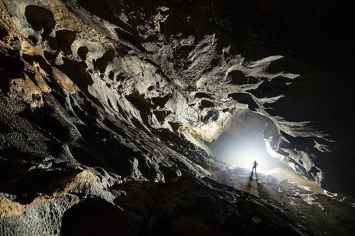 Höhle, Asien, Vietnam, Hang Son Doong, Natur, Landschaft, Taschenlampe, HD-Hintergrundbild