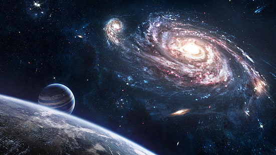галактика, андромеда, галактика андромеда, вселена, космическо пространство, планета, астрономически обект, космос, спирална галактика, HD тапет HD wallpaper