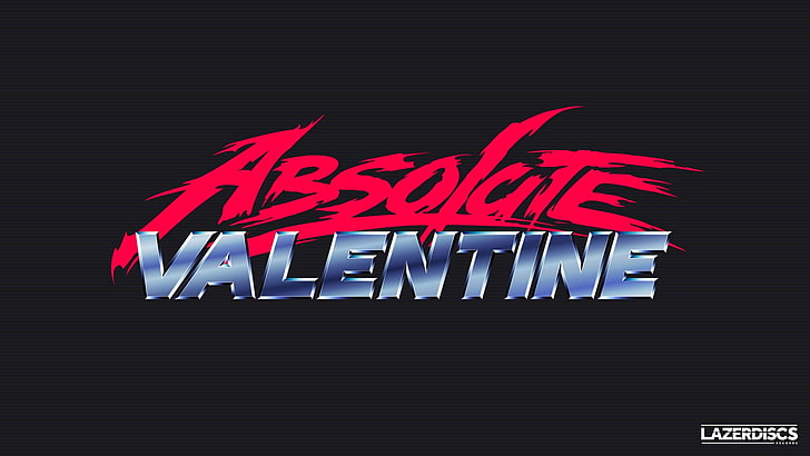 Logo Absolote Valetine, synthwave, lata 80., tekst, New Retro Wave, logo, neon, absolutna walentynka, Tapety HD