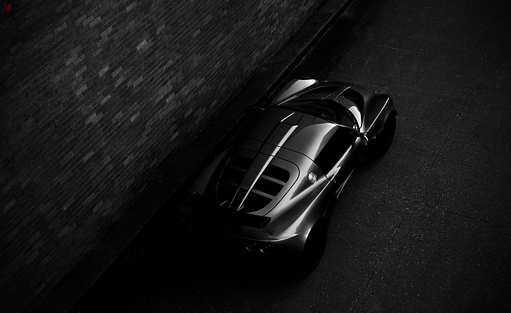 night, Lotus, sports car, Requires, Lotus Exige, black and white photo, HD wallpaper