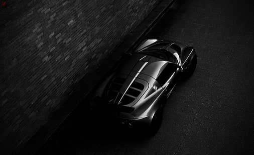 нощ, Lotus, спортен автомобил, Изисква, Lotus Exige, черно-бяла снимка, HD тапет HD wallpaper