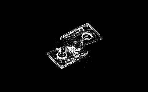 Cassette HD, two clear glass cassette tapes, music, cassette, HD wallpaper HD wallpaper