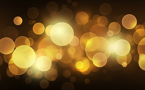 Cerchi dorati di luce, fotografia bokeh, astratto, 2560x1600, luce, cirlce, Sfondo HD HD wallpaper