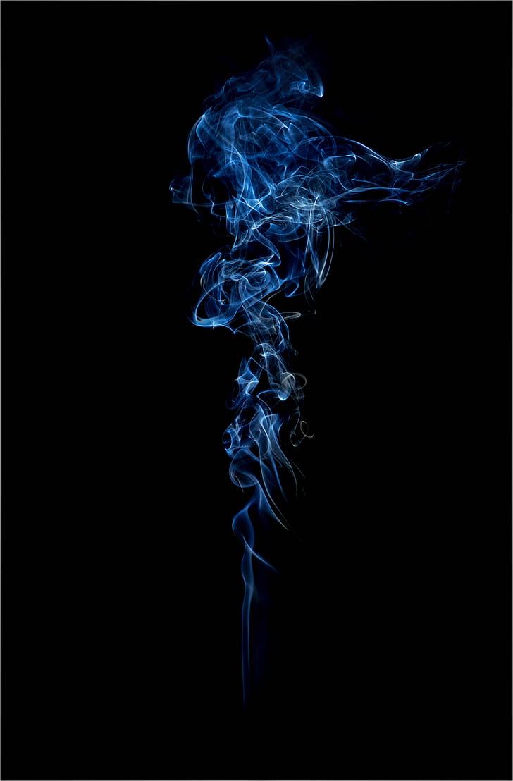 dym, skrzep, całun, niebieski, ciemny, Tapety HD, tapety na telefon