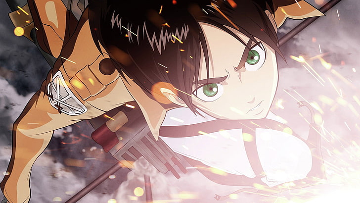 Attack on Titan Eren, Shingeki no Kyojin, Eren Jeager, anime, HD wallpaper
