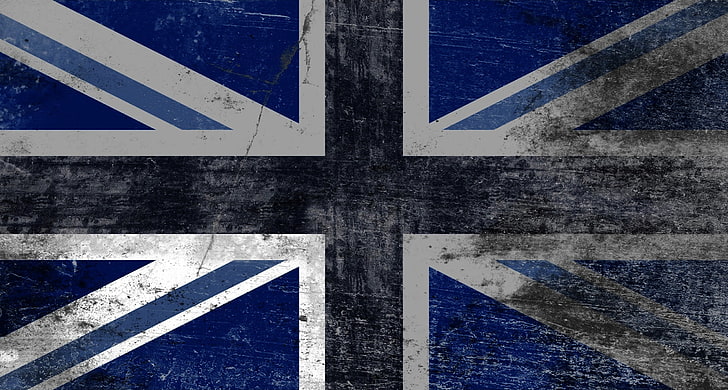 Bandera de Reino Unido, Reino Unido, bandera, azul, bandera británica, arte digital, grunge, Fondo de pantalla HD