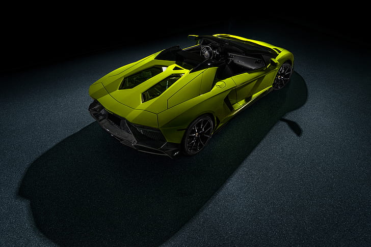 Roadster, Lamborghini, Verde, Aventador, Speciale, LP720-4, Trasero, Aniversario, Carbone, Serie, Fondo de pantalla HD