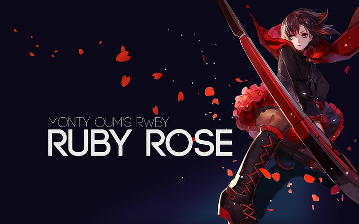 Ruby Rose illustration, RWBY, Ruby Rose (character), anime girls, HD wallpaper
