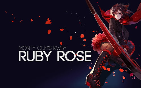 Ruby Rose illustration, RWBY, Ruby Rose (character), anime girls, HD wallpaper HD wallpaper