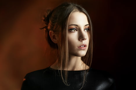 women, Ksenia Kokoreva, face, portrait, looking away, model, HD wallpaper HD wallpaper
