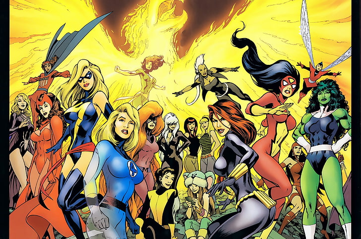 cómic, cómics, Marvel Comics, mujeres, Fondo de pantalla HD