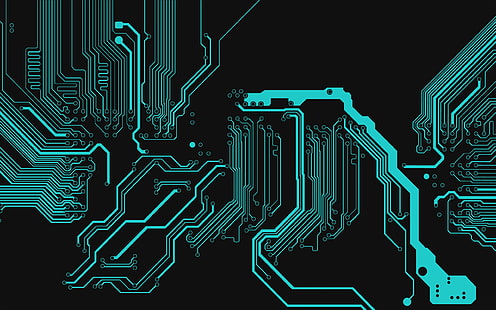 Circuiti, circuito blu e nero, computer, circuito, Sfondo HD HD wallpaper