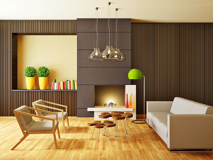 Muebles, interior, sala de estar, habitación, moderno, elegante, Fondo de pantalla HD
