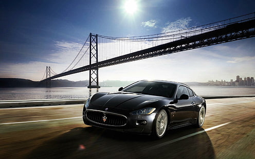 Maserati GranTurismo, siyah spor araba, maserati, granturismo, HD masaüstü duvar kağıdı HD wallpaper