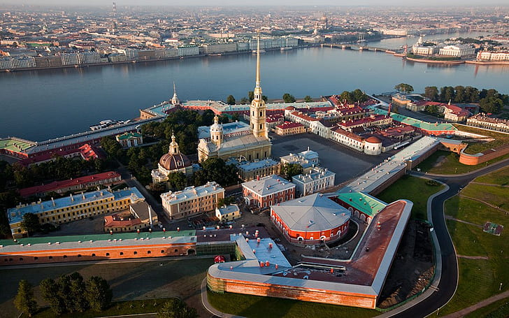 ピーターとポール要塞サンクトペテルブルクロシア、 HDデスクトップの壁紙