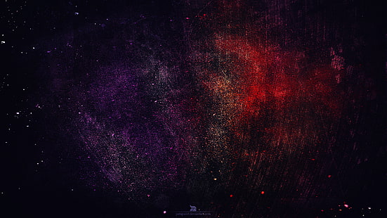 خلفية المجرة ، الفن الرقمي ، العمل الفني ، التجريدي ، الأحمر ، الأرجواني ، الملمس، خلفية HD HD wallpaper