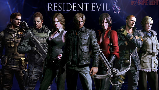 Игровой плакат с персонажами Resident Evil 6, Resident Evil 6, Resident Evil 6, Леон Скотт Кеннеди, Хелена Харпер, Крис Редфилд, Шерри Биркин, Ада Вонг, Джейк Мюллер, Пирс Ниванс, HD обои HD wallpaper