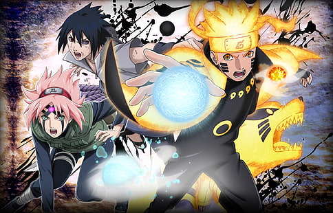 Naruto, Naruto Uzumaki, Rasengan (Naruto), Sakura Haruno, Sasuke Uchiha, Tapety HD HD wallpaper