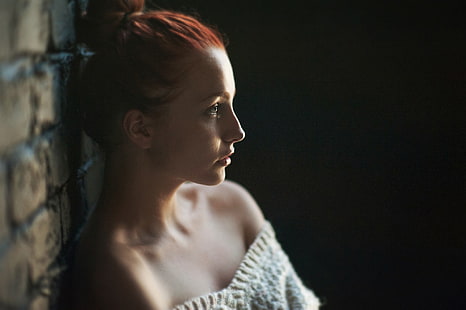 wanita, wajah, potret, Vladislava Masko, berambut merah, Wallpaper HD HD wallpaper